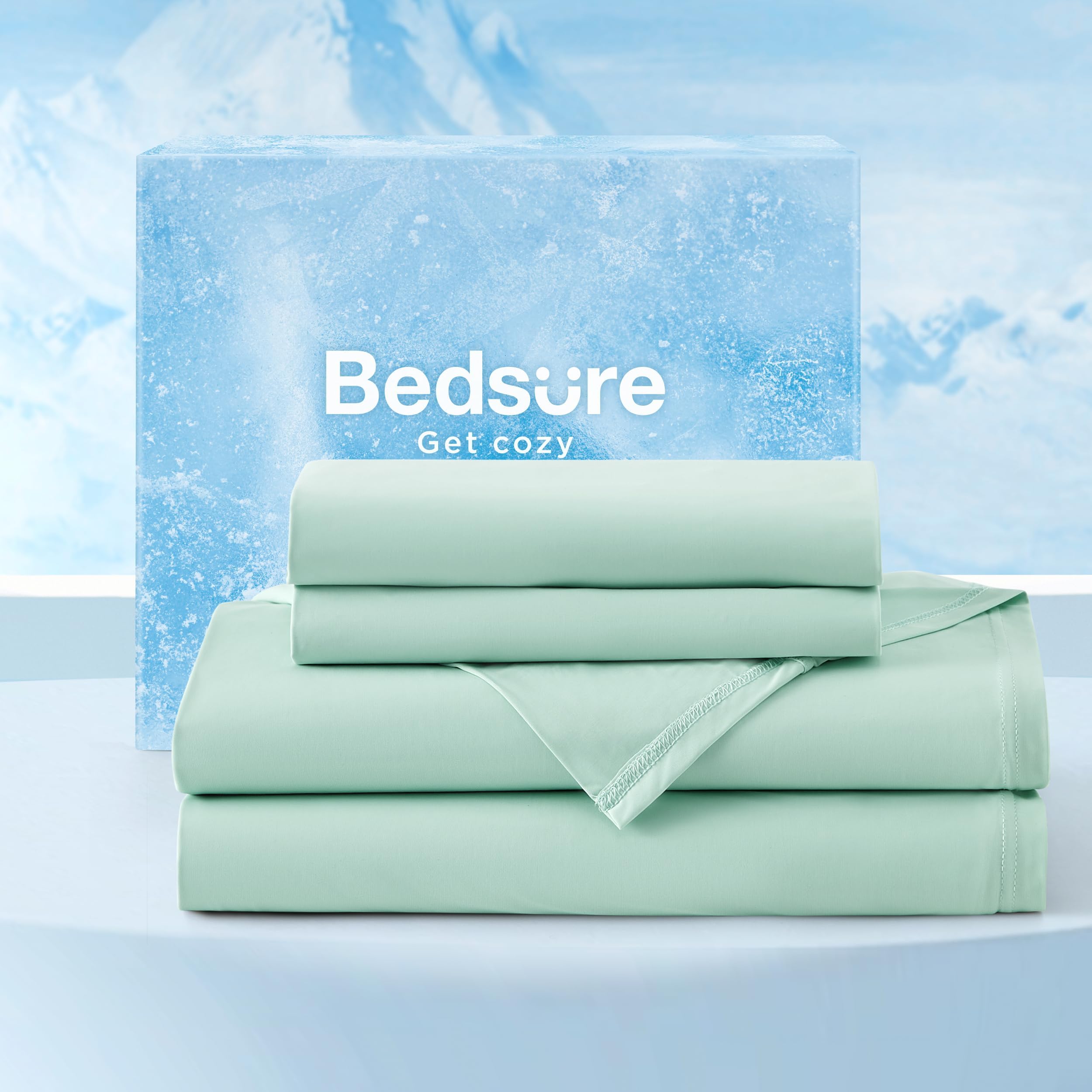 Amazon.com: Bedsure Cooling Sheets King Bundle King Size Sheets Grey ...