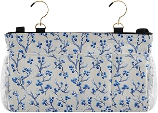 Bedside Pocket For Dorm Funny Watercolor Antler Berry Hanging Bedside Caddy for Home, College, Dorm, Bunk/Hospital Bed, Crib Bed Rails bolsas de tela para ropa