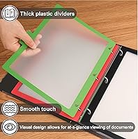 Vista 6 de HABGP 10 unidades/2 separadores de carpetas de 3 anillos con pestañas, separadores de páginas de color para carpetas de 3 anillos con pestañas, 5
