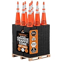 Vista 114 de Xpose Safety Conos de tráfico naranjas de 28 pulgadas con collares de 6 y 4 pulgadas, 1 paquete – Cono de seguridad de plástico PVC multiusos