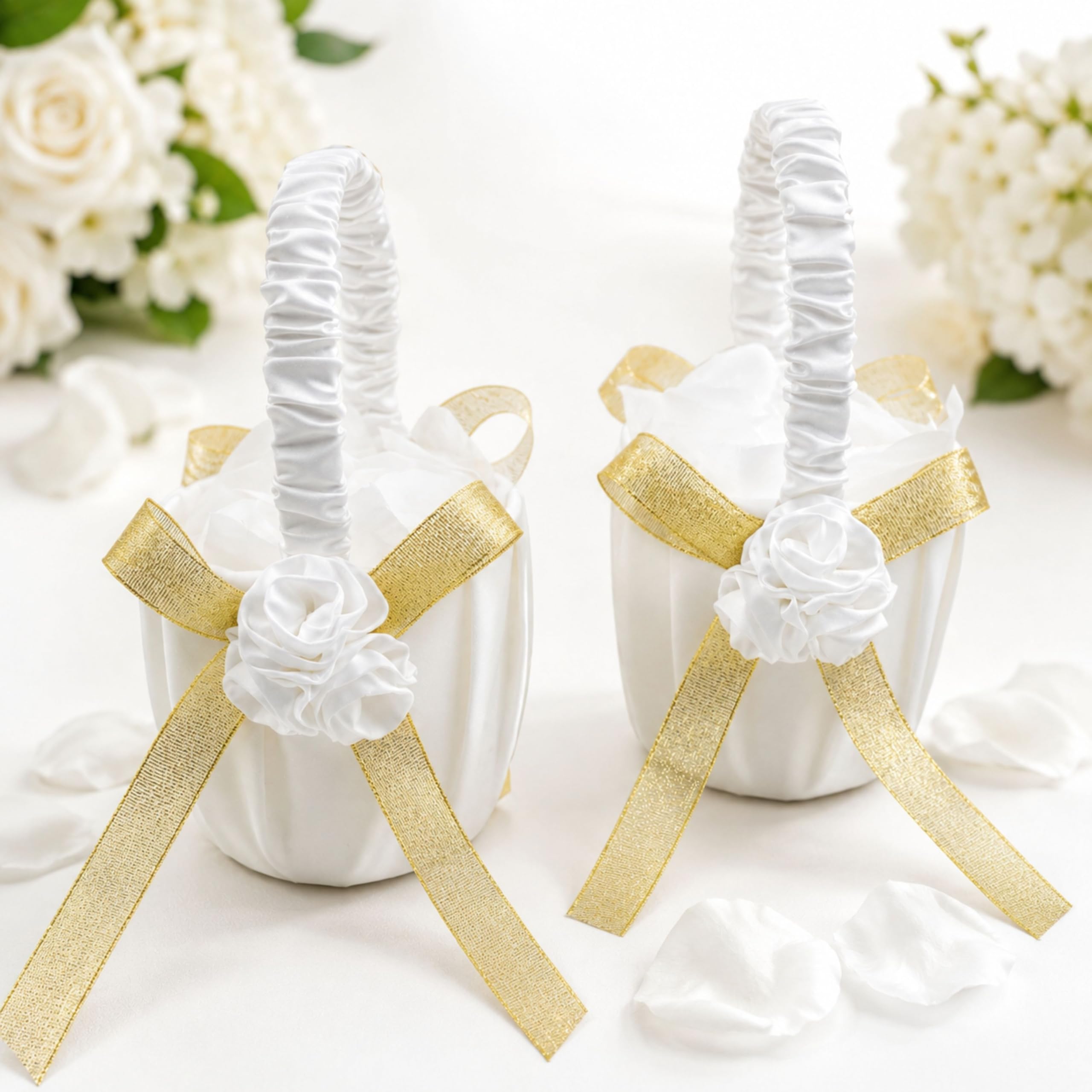 Einssein Girls Blue,Golden,Purple,Red,White 2 X Scatter Baskets Wedding Golden Flower Gold Flower Basket Flower Scatter Basket Baskets Children Flowers Scattering Basket Scattering Church