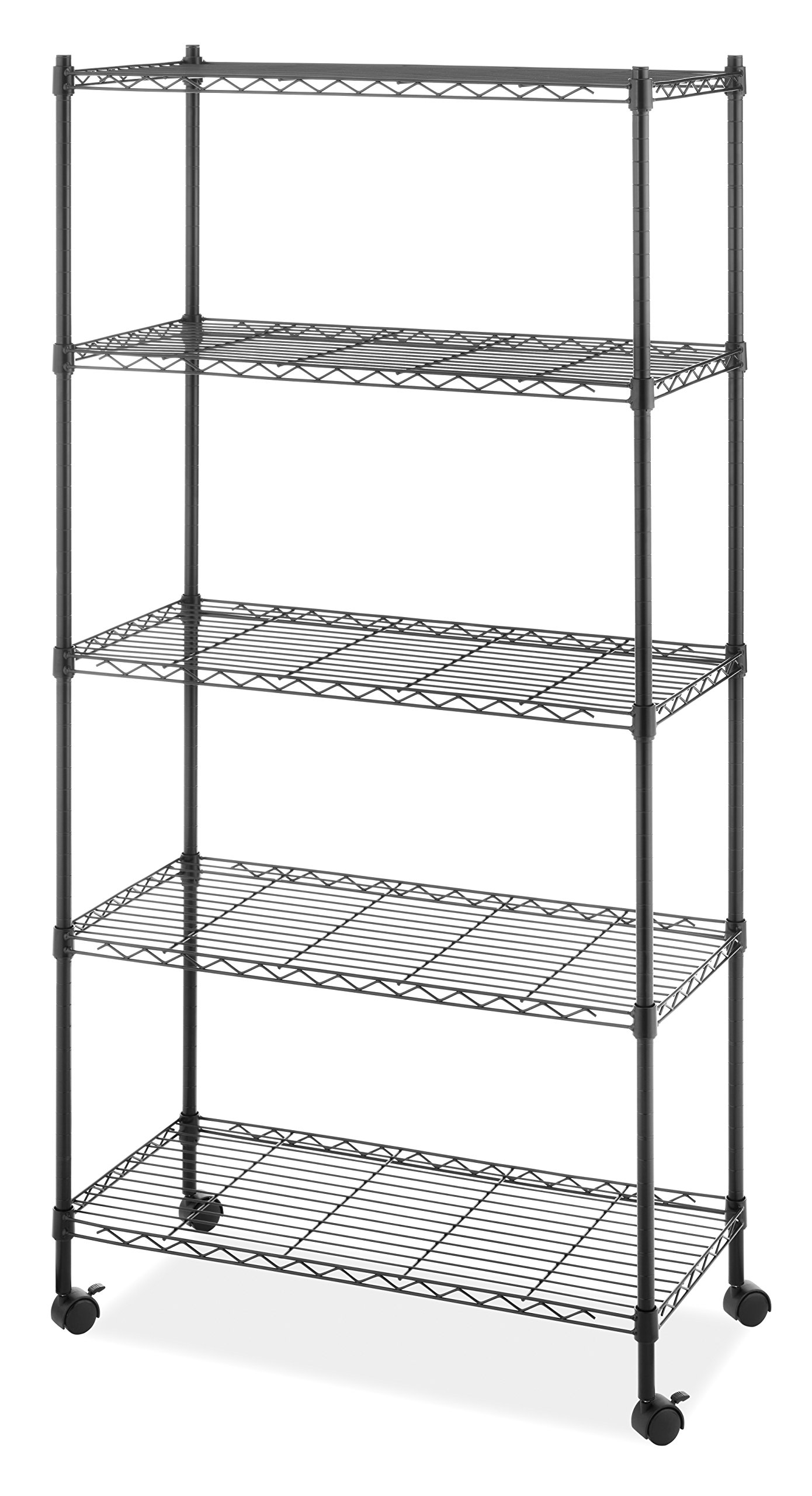Étagère à rouler à 5 étages Whitmor Supreme, meuble d'organisation noir pour maison
