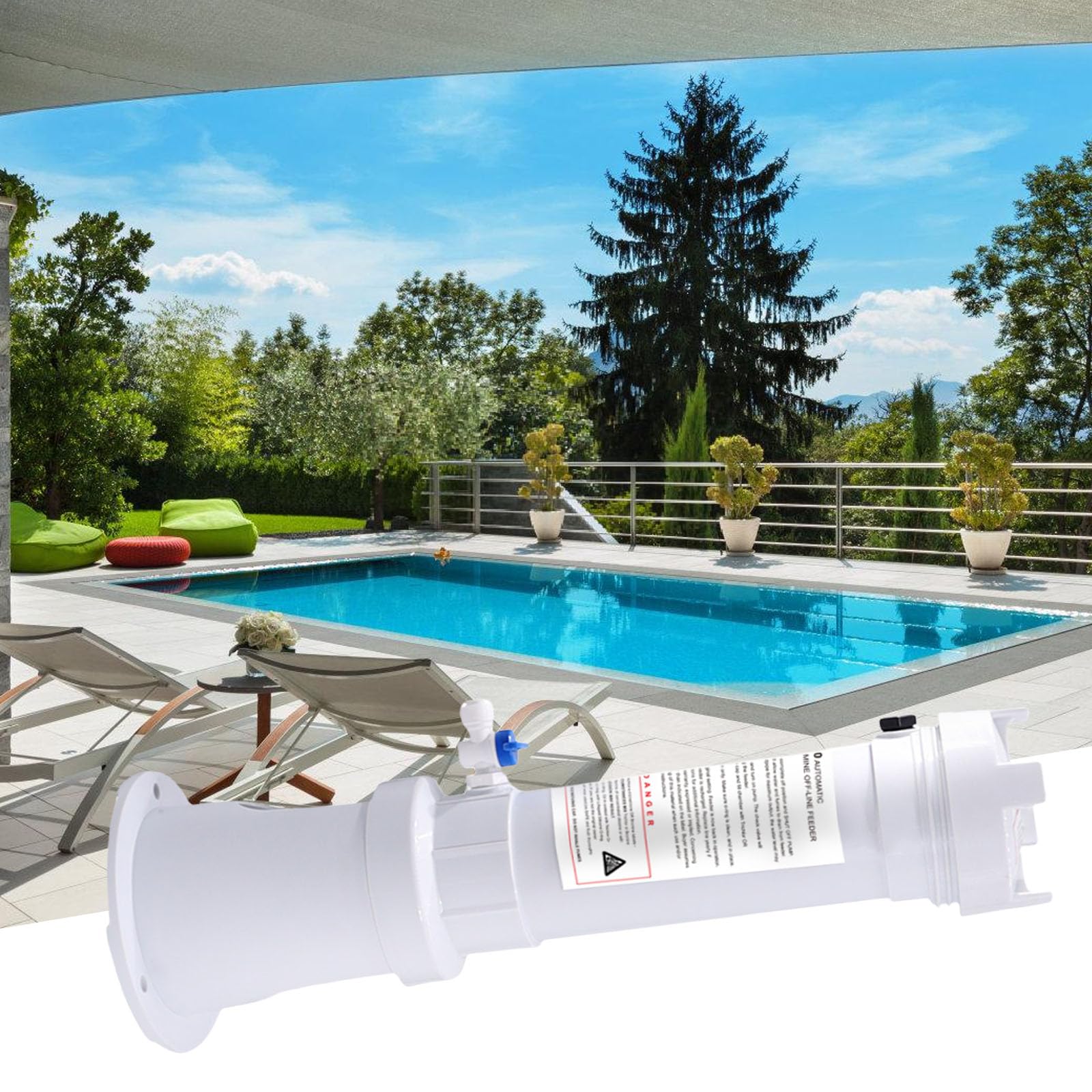 Chlorinateur de piscine avec soupapes de commande et base R171016 Distributeur de chlore étanche pour une purification efficace de l'eau