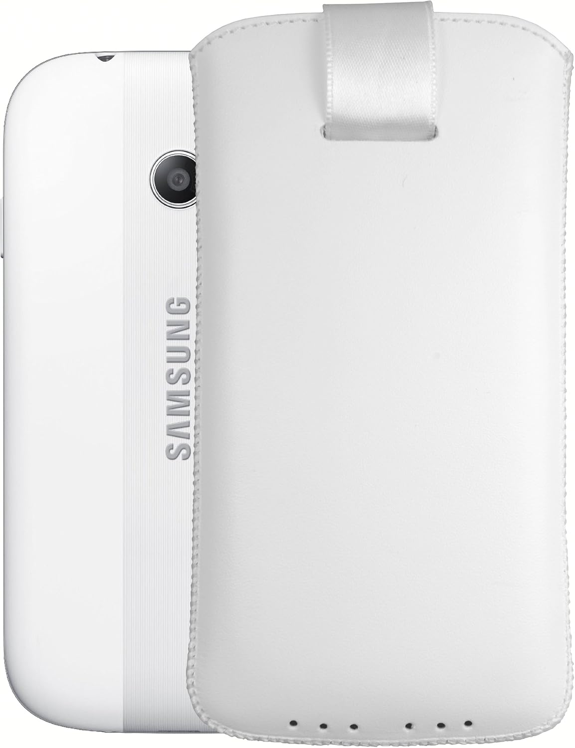 mumbi Real Leather Case Compatible with Samsung Galaxy Ace Style White