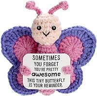 WEYON Handmade Crochet Emotional Support Butterfly - Positive Uplifting Gift for Women, Friends, Coworkers, Birthdays & Christmas