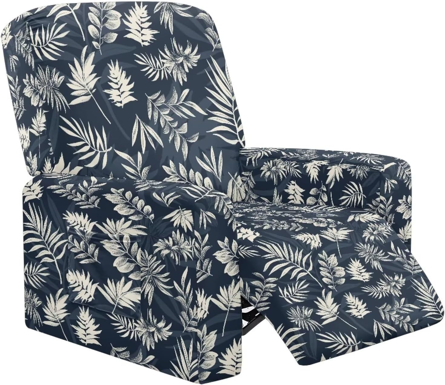 Aloha Palm Leaves Recliner Slipcovers Stretch Recliner Chair Cover 4-Pieces Chair Covers Non Slip Reclining Furniture Protector Couch Cover 1 Seat Sofa Recliner Protector