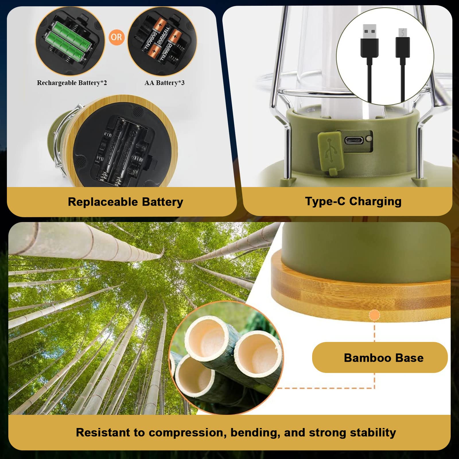 Camping Laterne Wiederaufladbar,LED Campinglampe, Retro Campinglampe, Wiederaufladbare USB Outdoor Lampe, für Camping, Stromausfälle, Garten und Dekoration