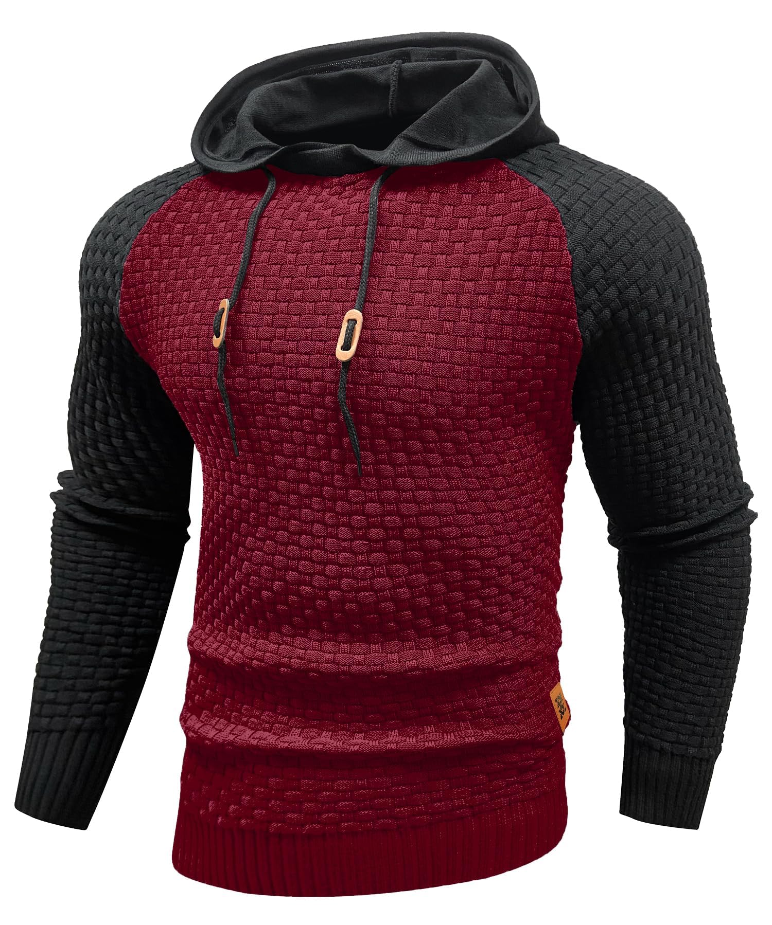 Zaitun Mens Hooded Sweatshirt Long Sleeve Knitted Pullover Sweater
