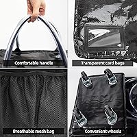 Vista 7 de Reusable Grocery Bag On Wheels(Medium -Black), Rolling Tote Bag, Shopping Cart with 8 Pockets and Zipper Cover for Trips, Foldable, Heavy Duty