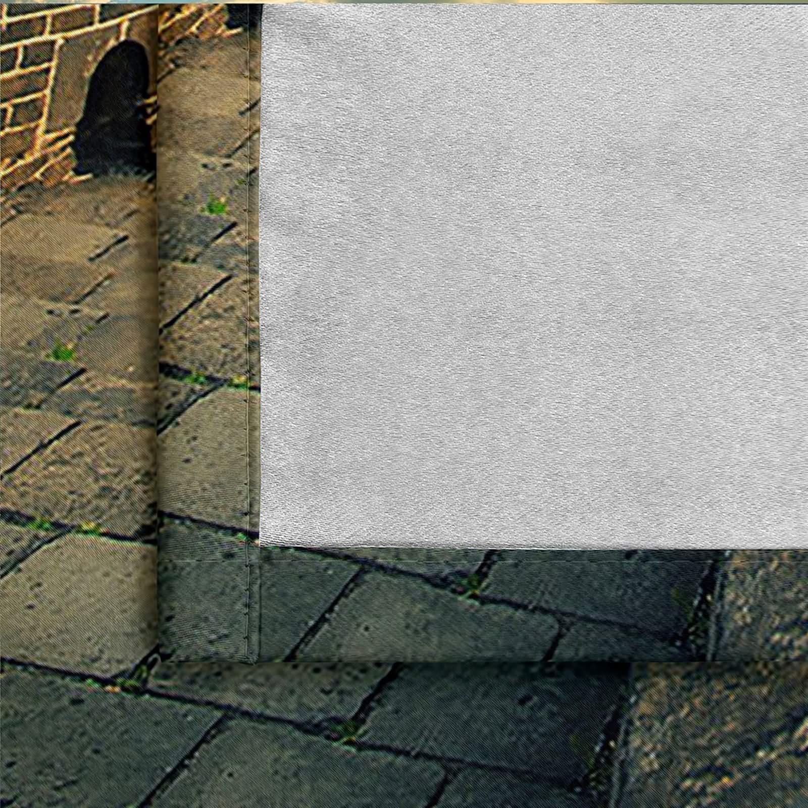 Zasłona okienna Sypialnia, Brązowe Zielone Zasłony zaciemniające Duży Mur Krajobraz Poliester 2 panele 264x214cm