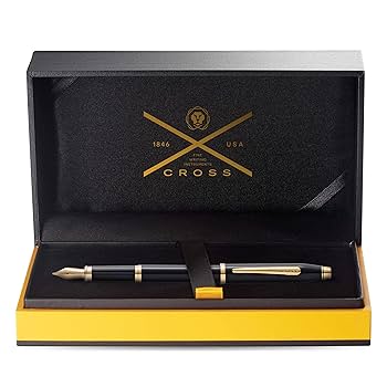 Cross Century II Black Lacquer Fountain Pen with 23KT Gold-Plated Appointments and 23KT Gold-Plated Medium Nib Item# 419-1 - Image 4