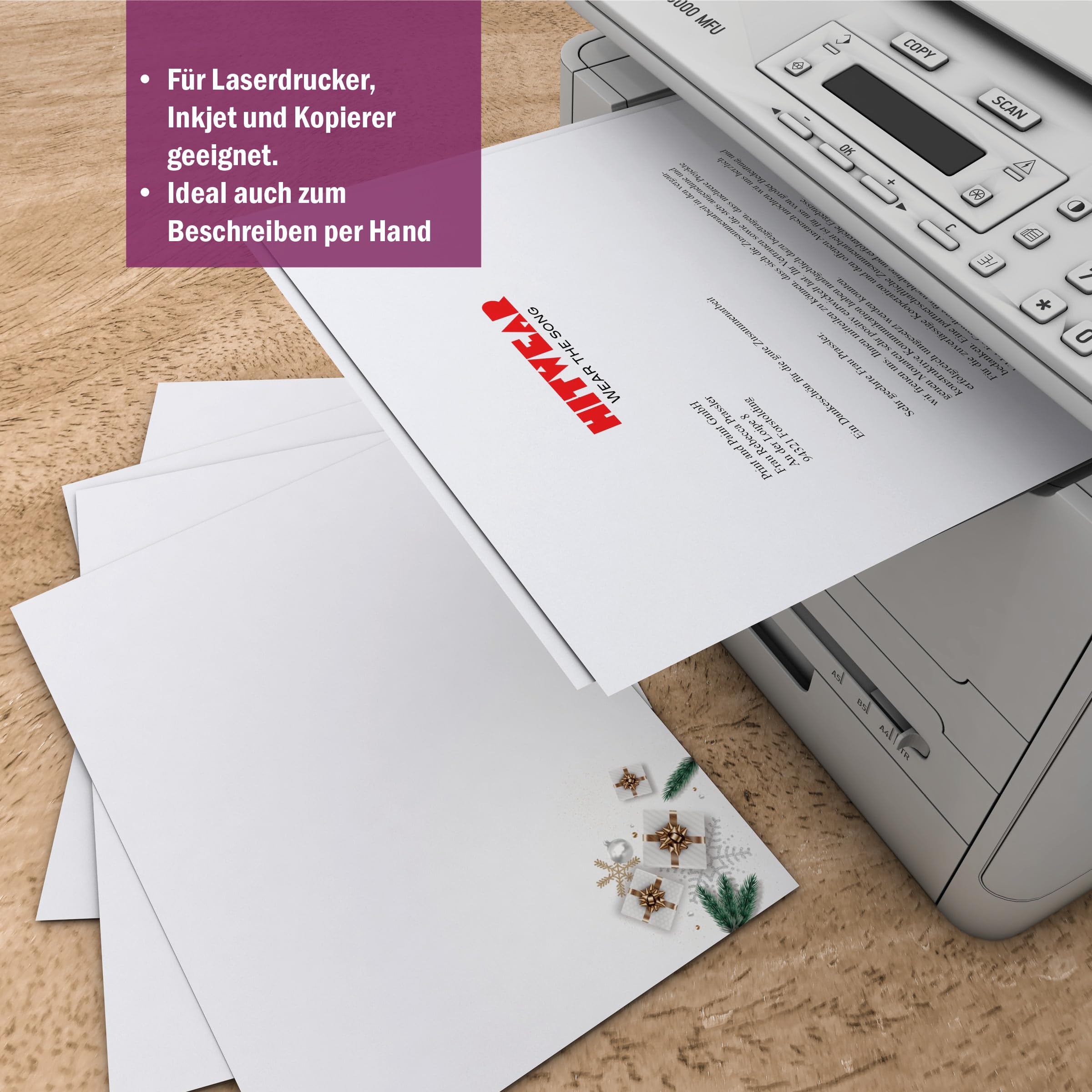 Weihnachtsbriefpapier | Edle Weihnachtsgeschenke | Briefpapier | Kuverts | Weihnachtspapier | edel | modern (100 Blatt + 100 Kuv.)