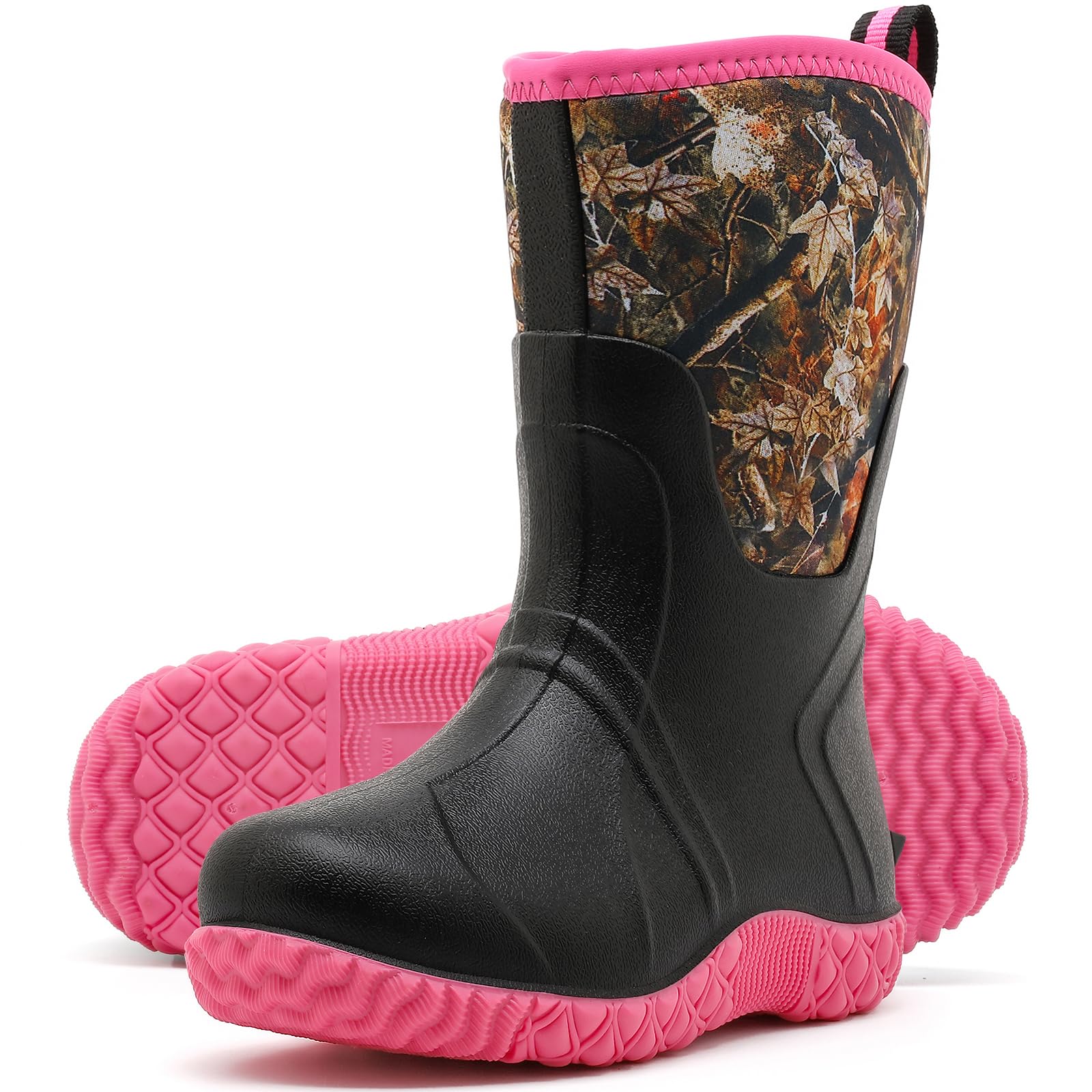 Kids Rain Boots Waterproof Rubber Camo Boots for Boys &amp; Girls