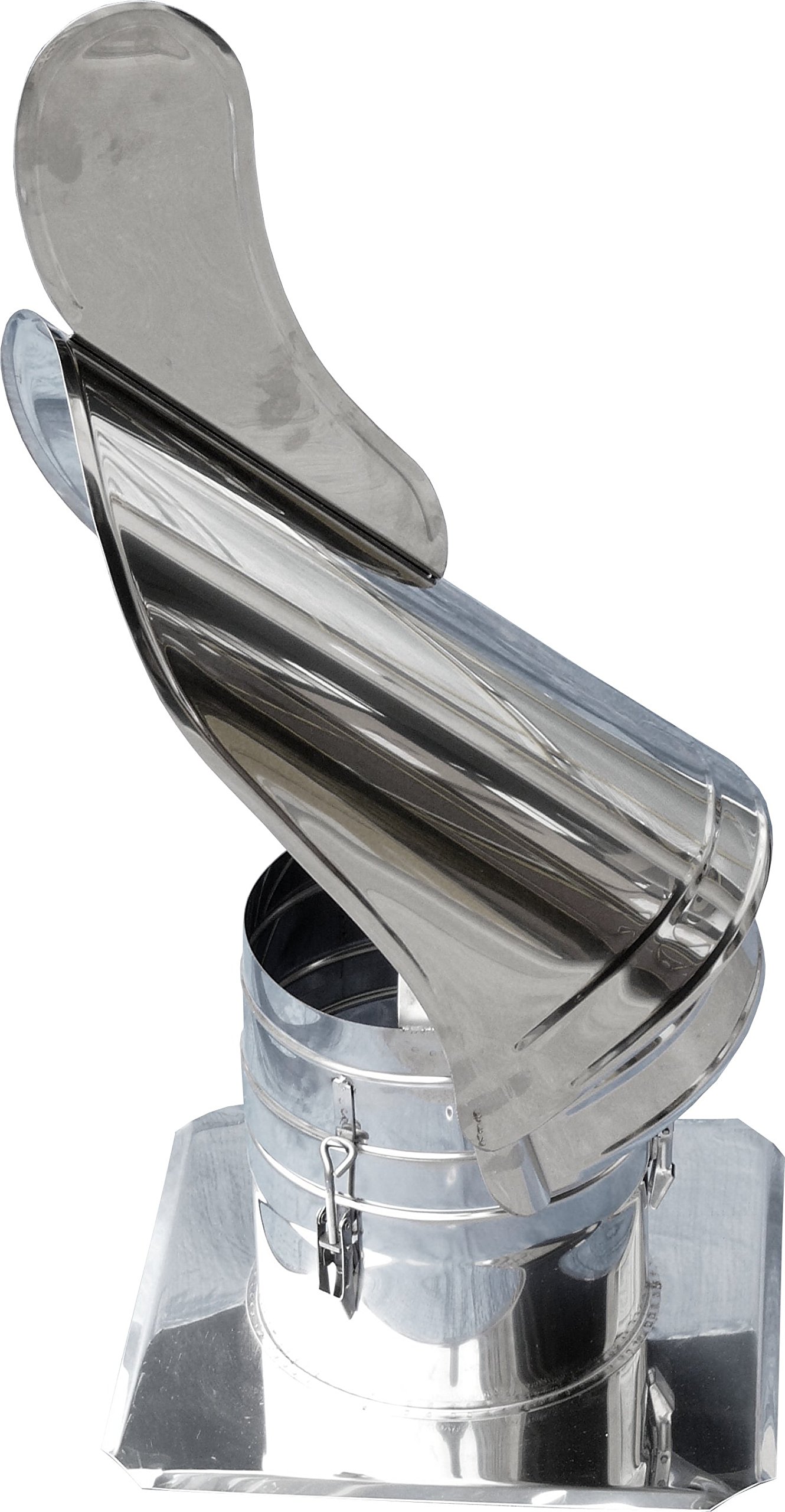 Chapeau de cheminée rotatif 300 mm en acier inoxydable pour stopper le refoulement de fumée