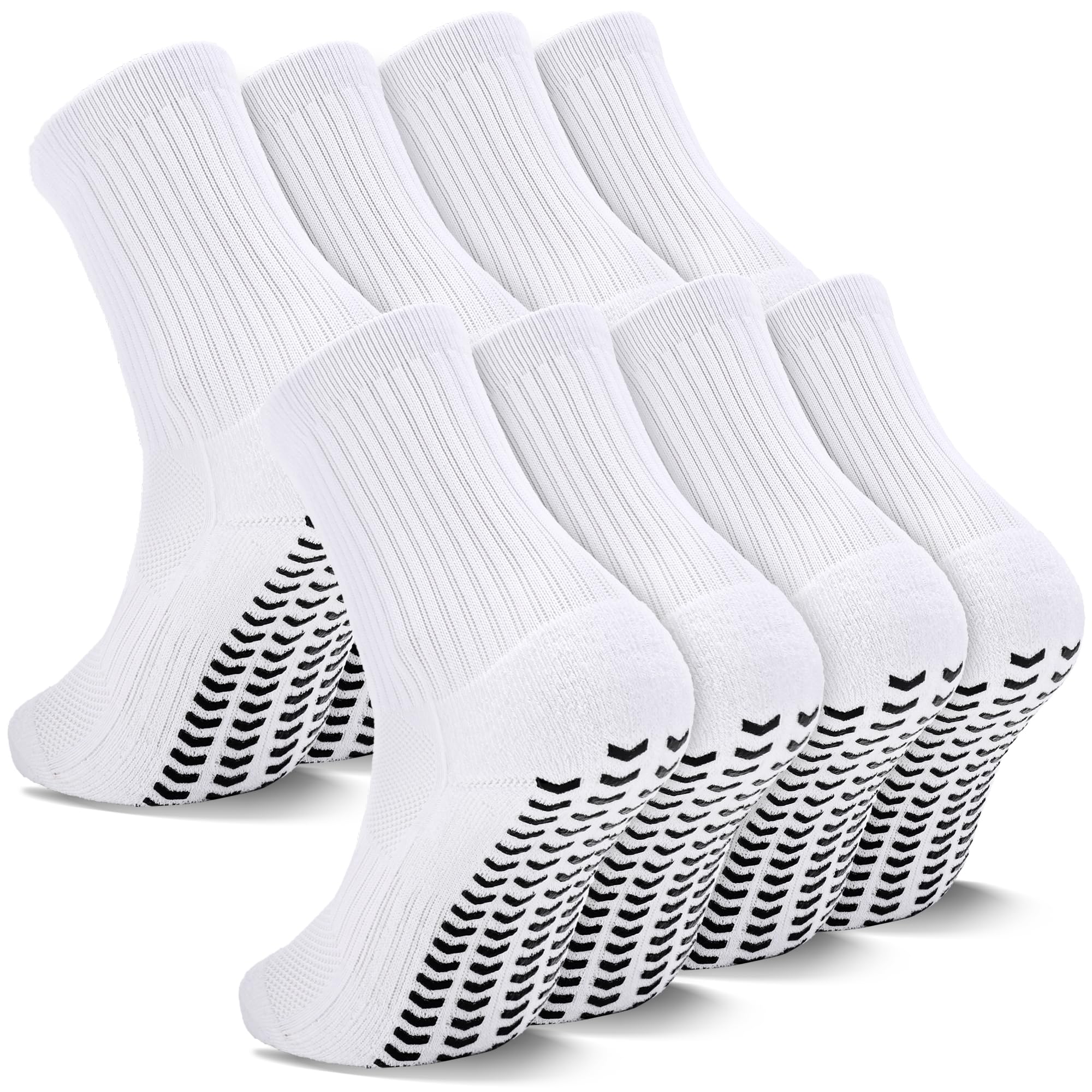 2/4 Pairs Kids Youth Grip Soccer Socks Cushioned Non Slip Athletic Sports Socks for Boys Girls Football Basketball
