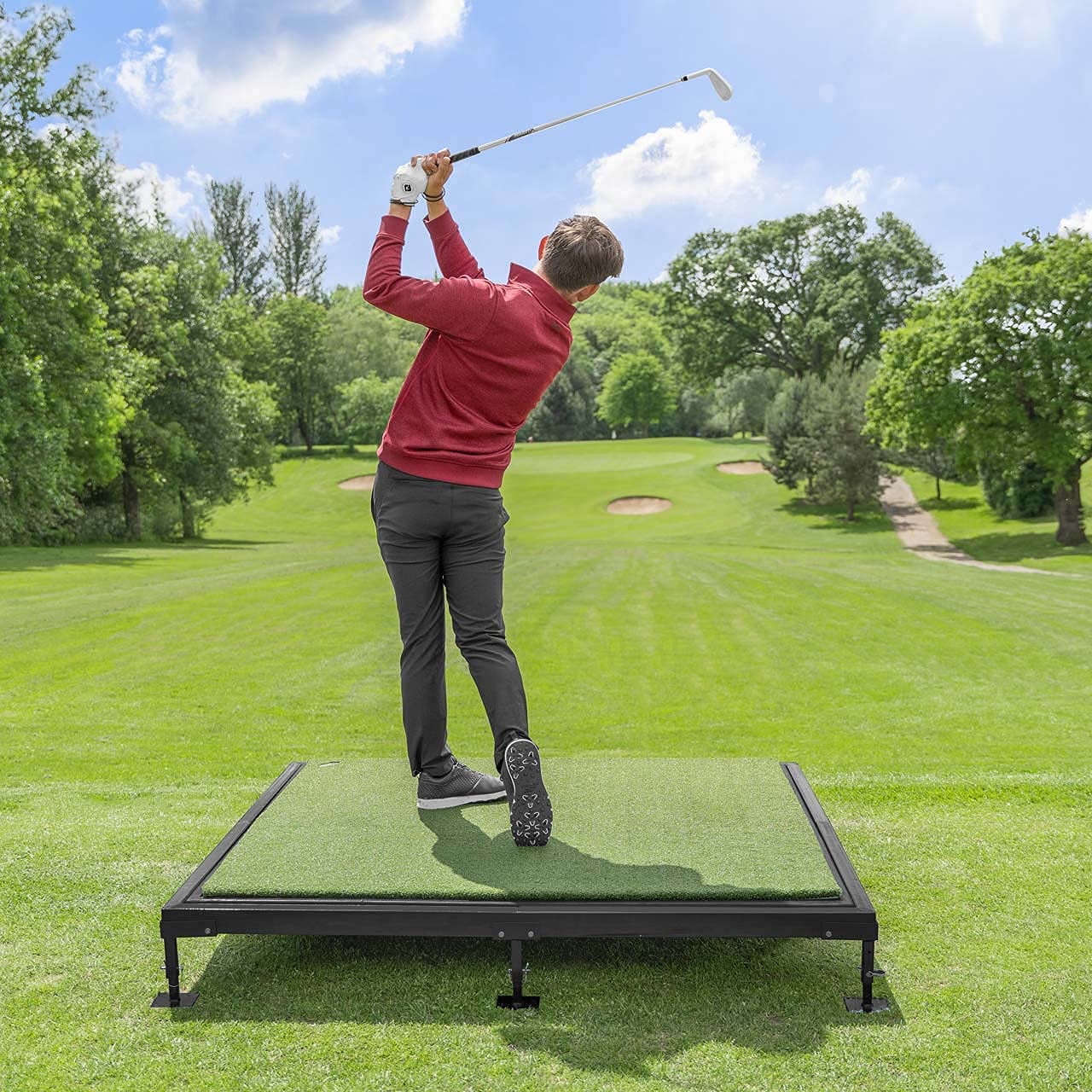FORB Zimowa złota koszulka rama - rama maty do ćwiczeń golfowych zapobiegająca błotnistym podłożu | Akcesoria golfowe na polach golfowych | rama do golfa zimowa | podniesiona koszulka golfowa
