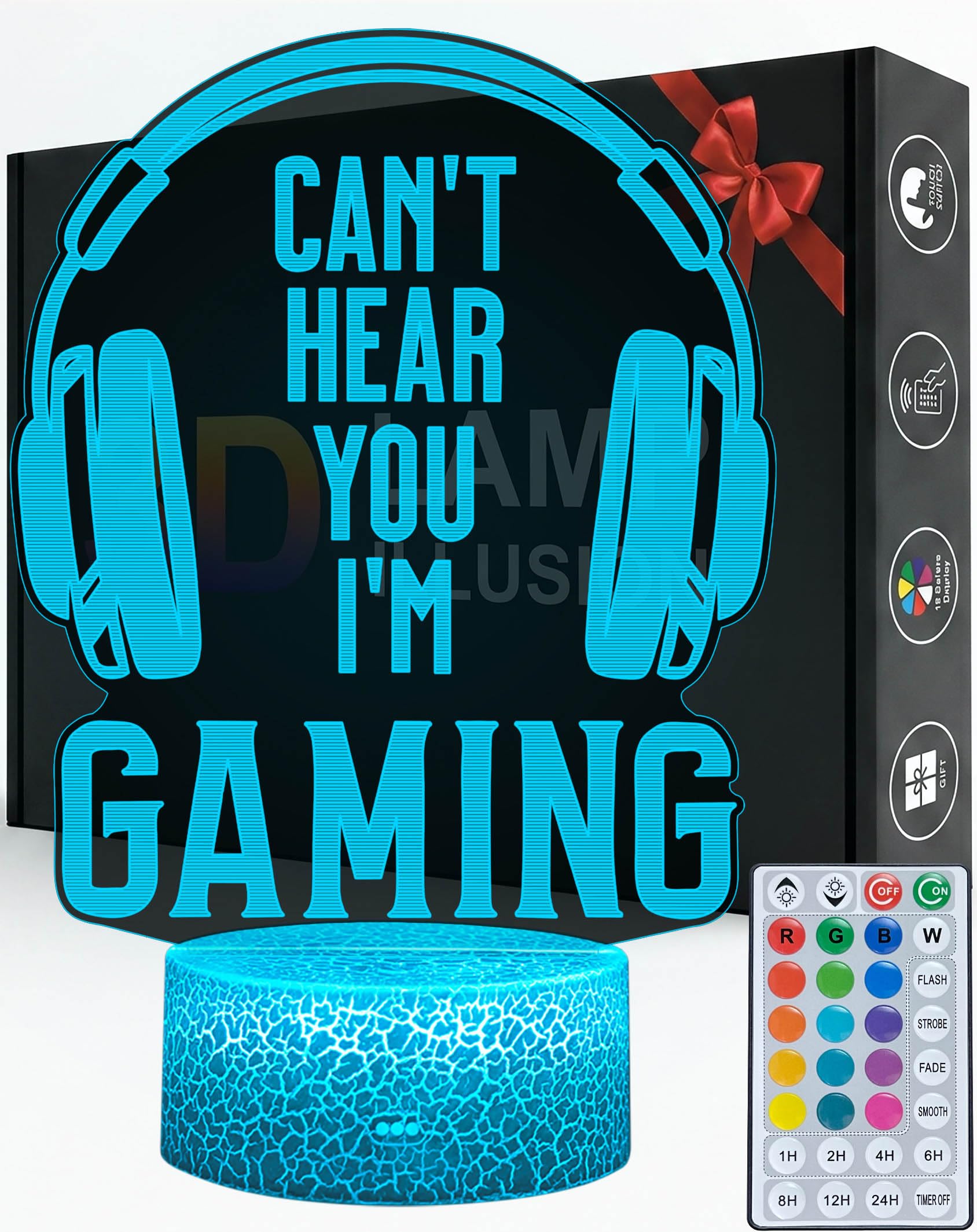 Magiclux Gaming Night Light, LED Gaming Room Decor Lamp with 16 Color RGB Changing, Remote Control Dimmable Gamer Light for Bedroom Desk Setup, Cool Gamer Gifts for Teens Boys