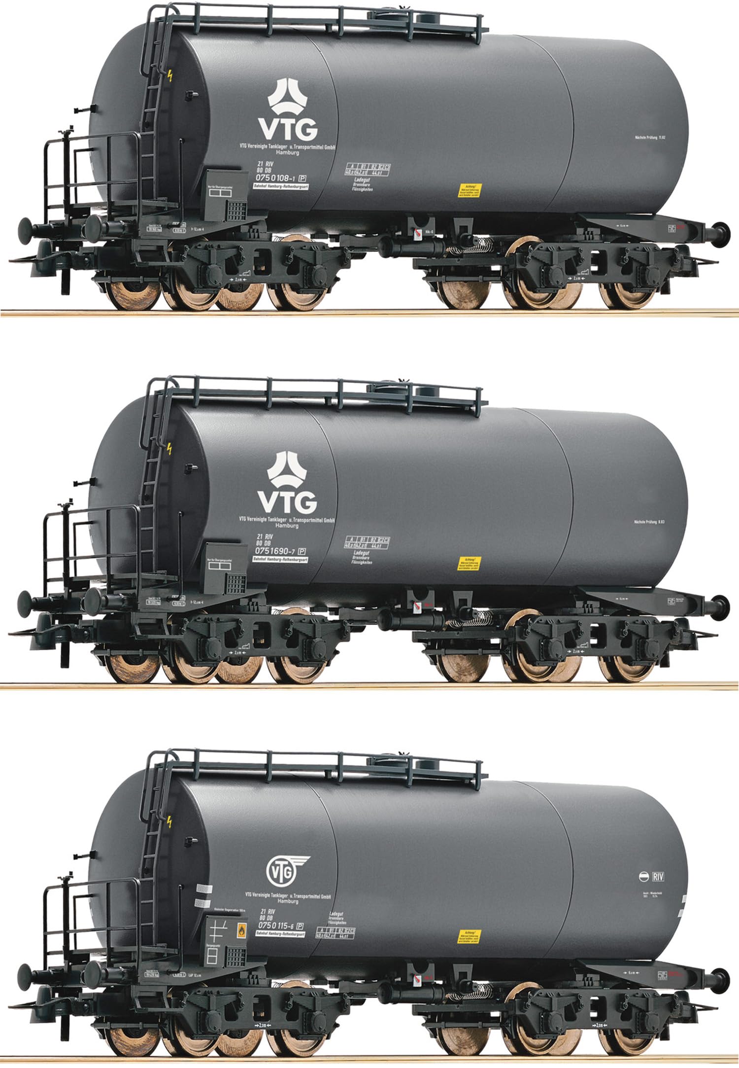 6600162 H0 3er Set Kesselwagen, VTG/DB, Ep. IV