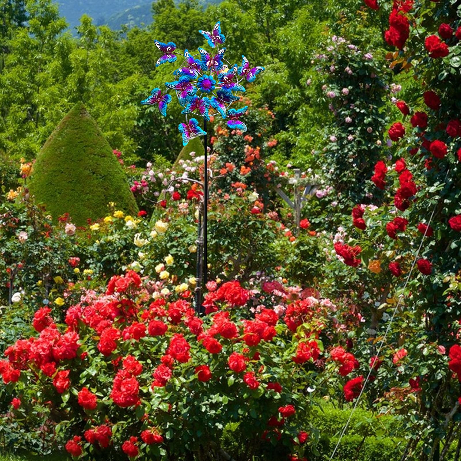 Molinete De Viento Metálico Decoración Jardín Exterior Resistente