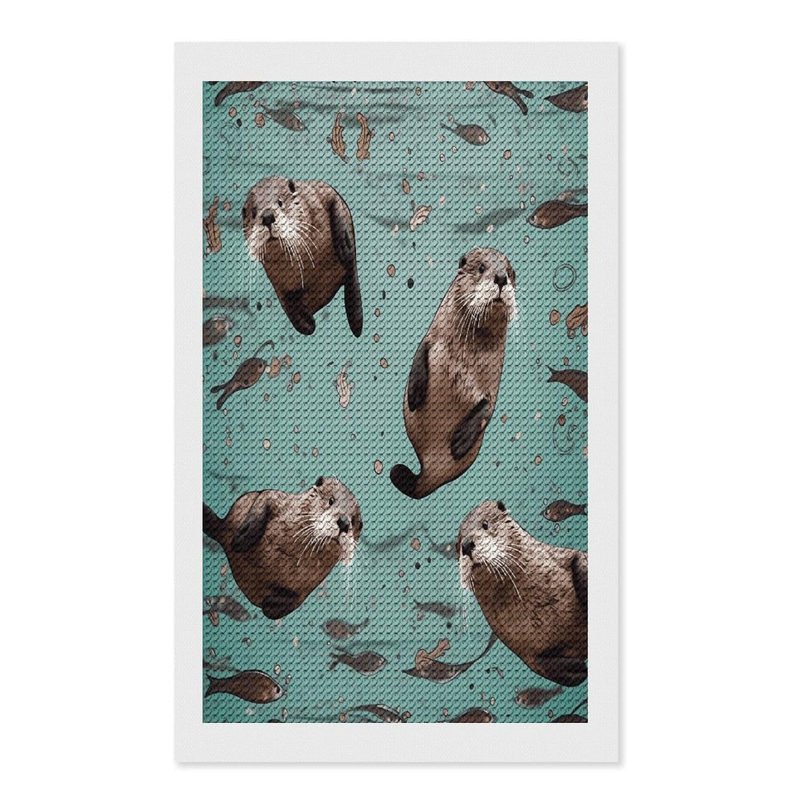 FekiLoot Otters Diamond Art Kits for Adults Diamond Painting Kits for Beginners DIY Diamond Art Kits Round Full Drill Diamond Dot Gem Painting for Home Wall Decor Gift 12"x20"