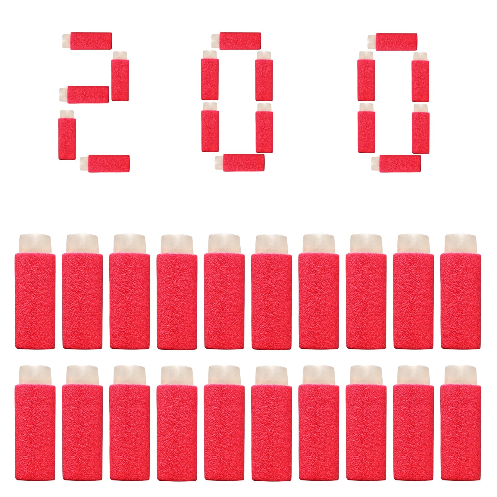 200pcs Half-Length Soft Darts Compatible with Dart Zone, Adventure, Nerf, Worker - for Foam Dart Blasters & Toy Guns Accurate 1.2g 14+ Red