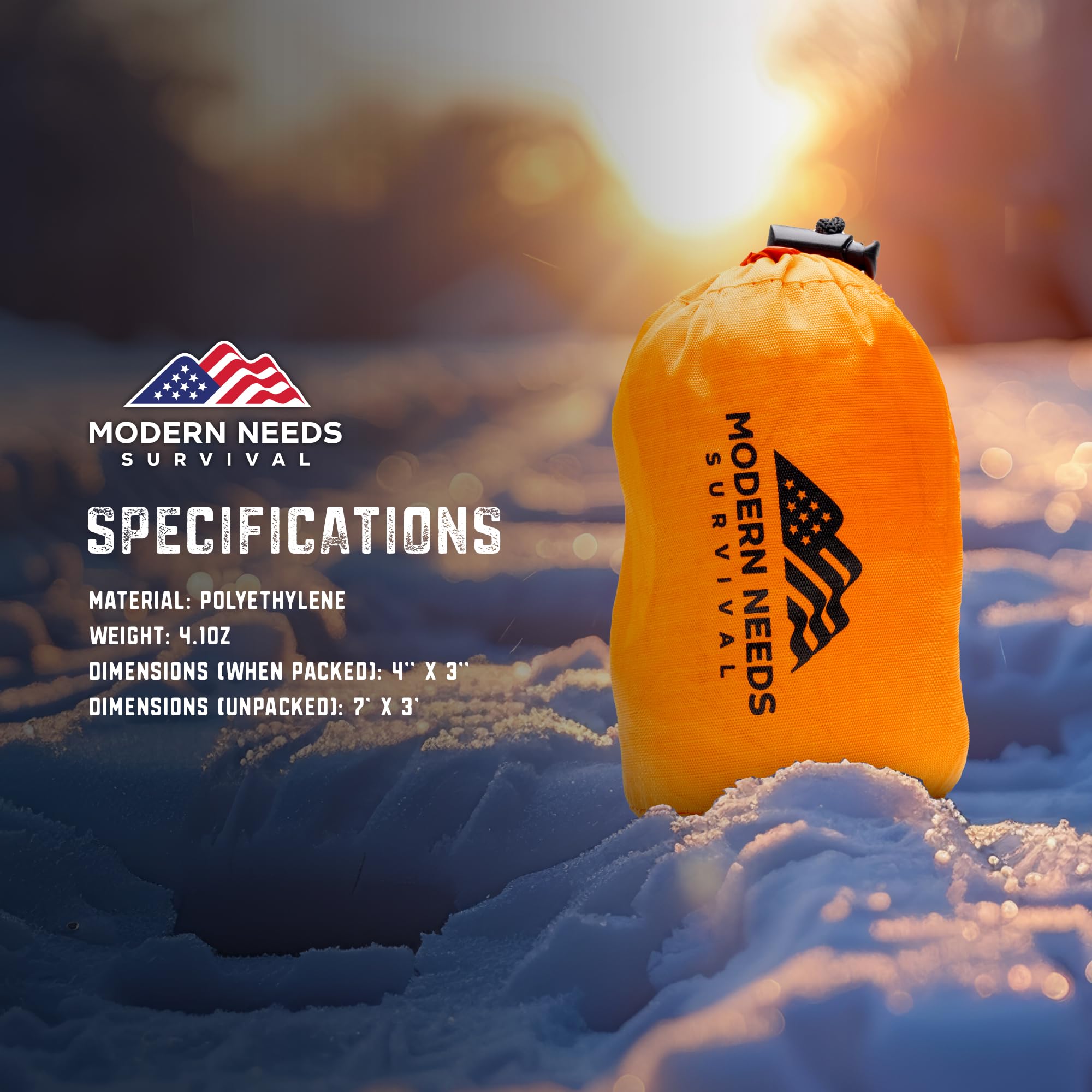 MODERN Needs Emergency Survival Sleeping Bag - Emergency Blanket, Waterproof, Thermal Bivy Sack, Survival Sleeping Bag, Ultralight Sleeping Bag for Hiking Camping Outdoor Adventure