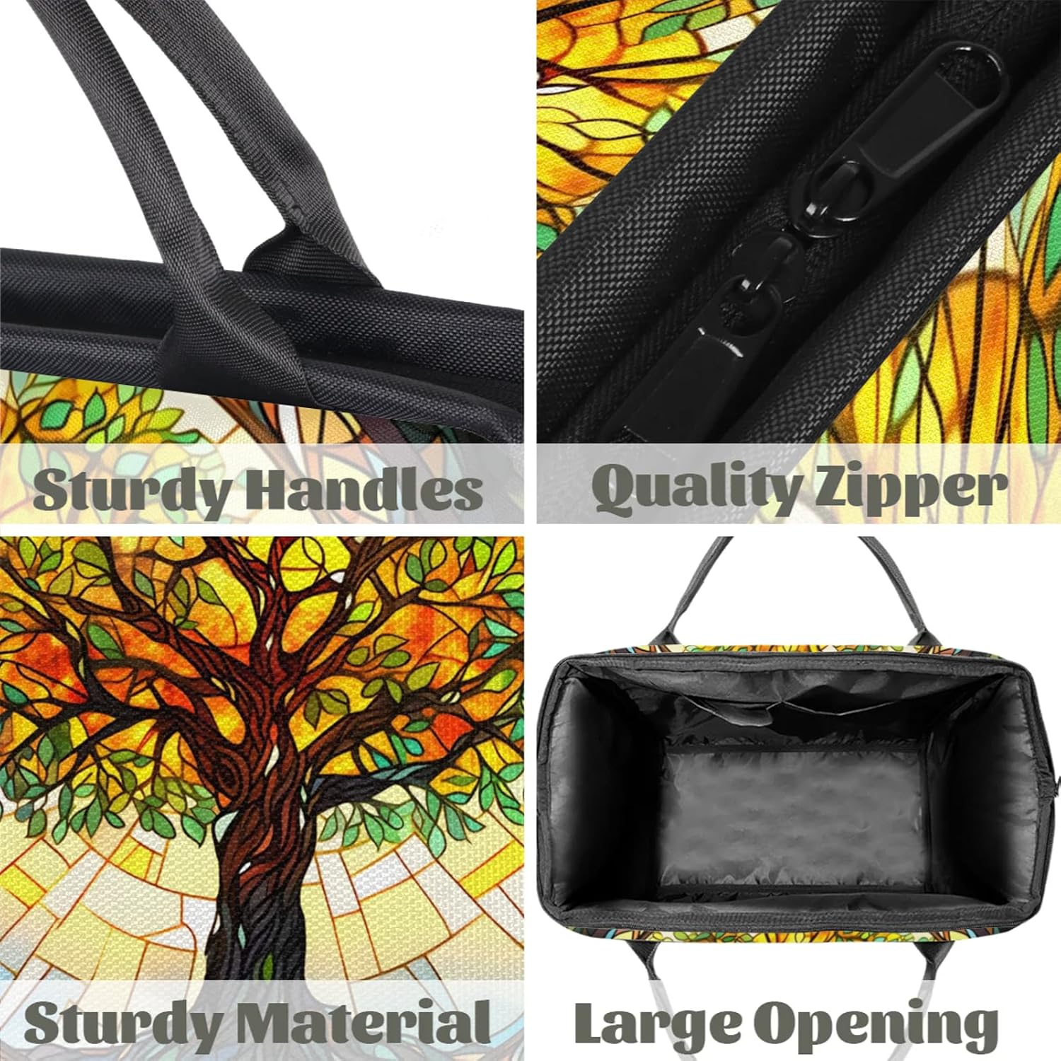 Overnight Weekender Bag for Women Men Window Art Tree Waterproof Carry On Travel Duffel Bags with Zipper Lightweight Sports Gym Bag Luggage Workout Handle Bags for Traveling Yoga Camping