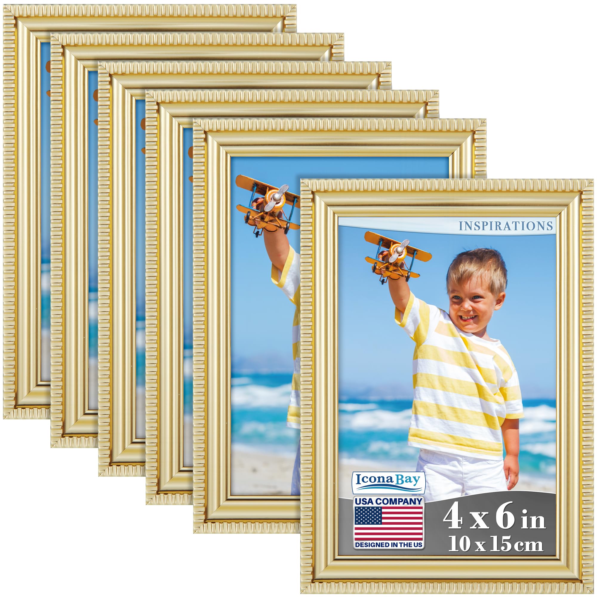 Amazon.com - Icona Bay 4x6 Picture Frames (Gold, 6 Pack