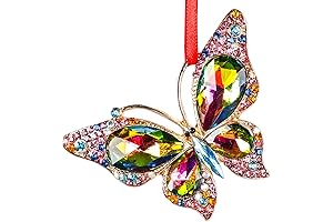 WaaHome Metal Butterfly Christmas Ornaments 2024 Monarch Butterfly Keepsake Christmas Tree Ornaments...