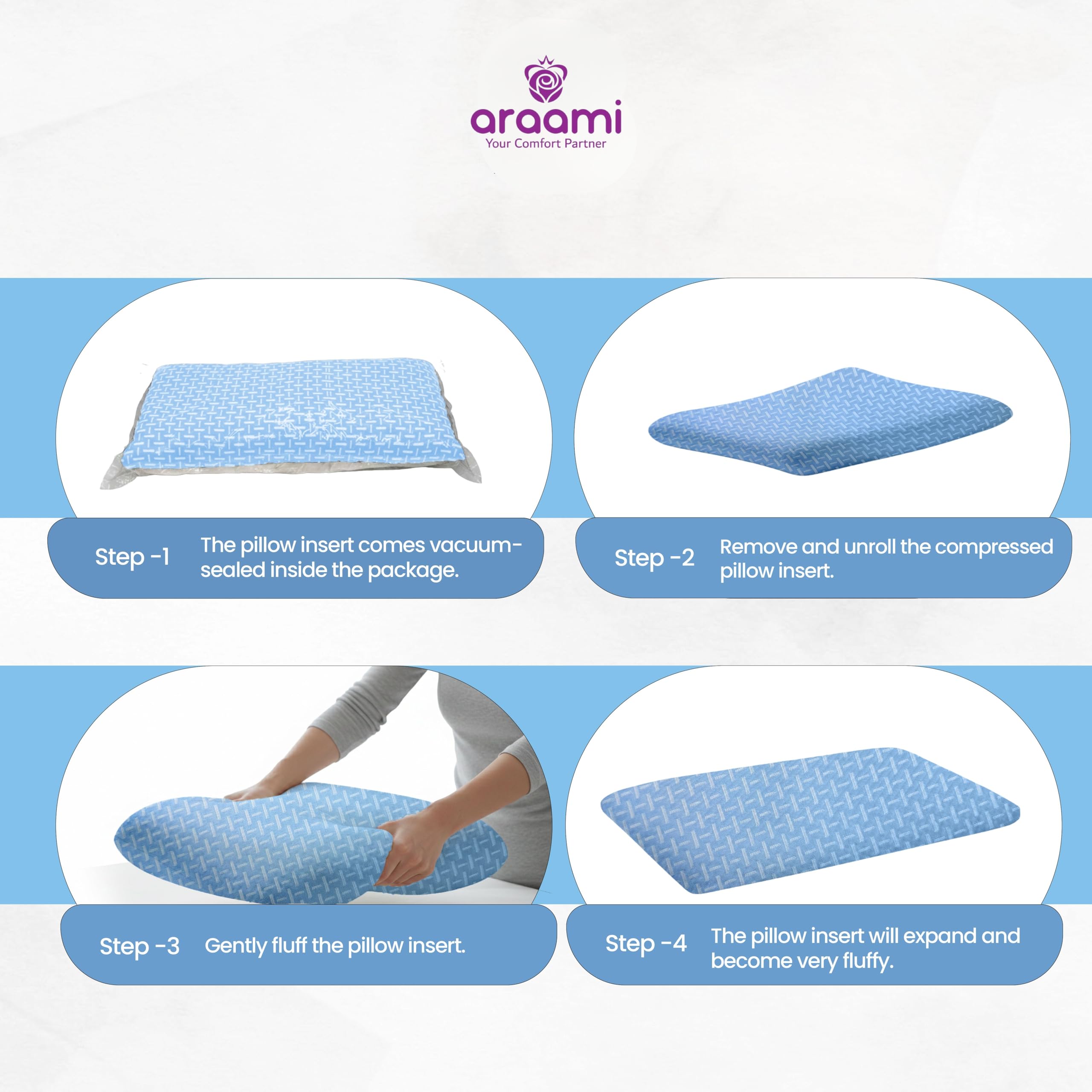 Araami Memory Foam Pillow - Slim & Supportive -7