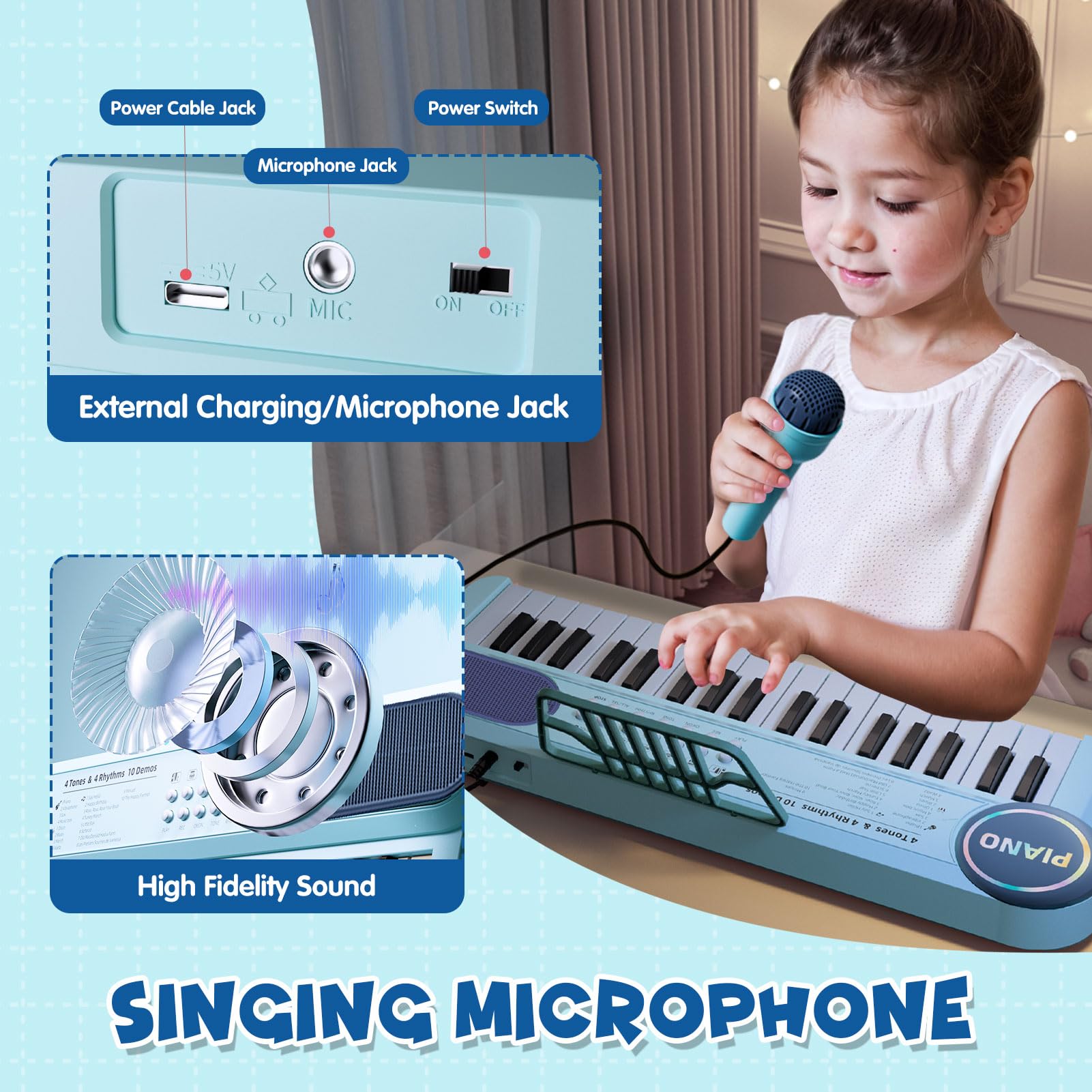 Beginners Piano Keyboard, 37 Toetsen Elektrisch Toetsenbord, Piano Kinderen Muziekinstrument Speelgoed, Microfoon Opname Functie Leren Muziekinstrumenten Geschenken Voor 3 4 5 6 7 Jongens Meisjes Beginners Piano Keyboard, 37 Toetsen Elektrisch Toetsenbord, Piano Kinderen Muziekinstrument Speelgoed, Microfoon Opname Functie Leren Muziekinstrumenten Geschenken Voor 3 4 5 6 7 Jongens Meisjes