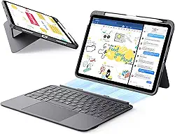 ESR Capa para iPad Air de 11 polegadas (M3/M2) e teclado flexível de 5ª/4ª geração, teclado magnético destacável ultraleve com modos de gravação/visualização, trackpad de maior precisão, cinza escuro
