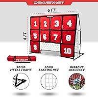 Vista 3 de PowerNet Portería de fútbol numerada, red de 6 x 4 pies, 10 zonas numeradas, portería de fútbol con objetivos para entrenamiento de precisión