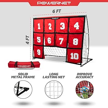 Amazon.co.jp: PowerNet 番号付きターゲットサッカーゴール、6x4