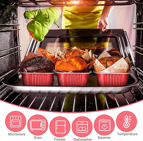 Miniatura 9 de Geiserailie 40 juegos de mini sartenes de aluminio con tapas, molde cuadrado de papel de aluminio para tartas de 4.4 fl oz4.4 onzas, moldes