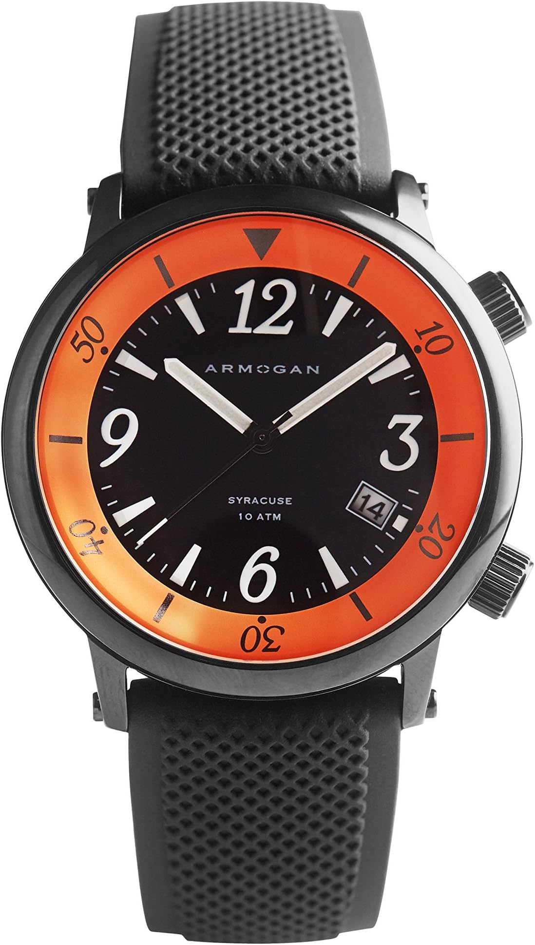 Armogan Syracuse - Black Steel N23 - Men's Watch Silicone Strap