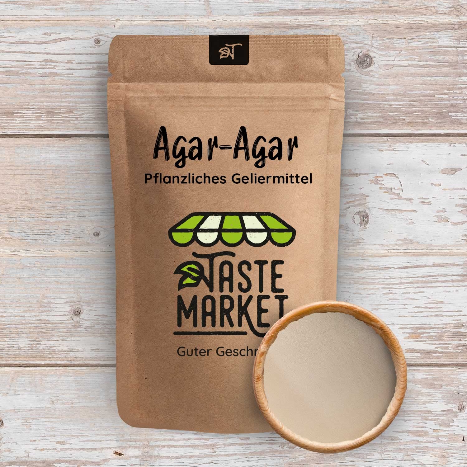 TASTE MARKET Guter Geschmack 2 x 500 g Agar Agar Polvere | Gelificante vegetale | Vegano | Addensante