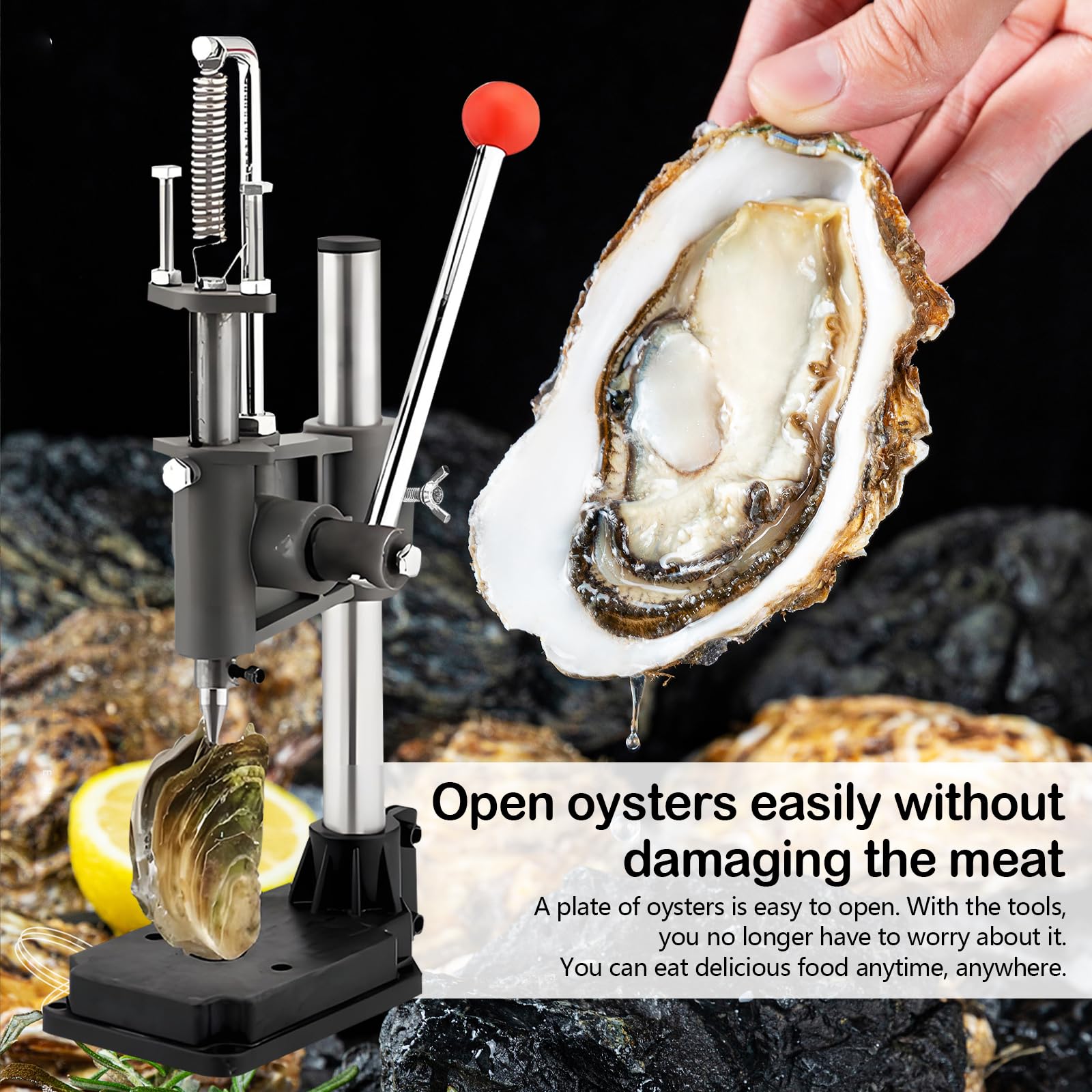 Abridor Ostras, Cuchillo Ostra Juego de Herramientas para Abrir ostras de Acero Inoxidable, Abridor de ostras de Altura Ajustable Herramienta para Mariscos para Restaurantes y Hogares
