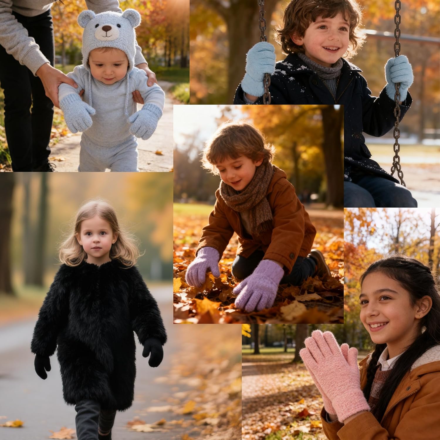 Kids Winter Gloves for Boys Girls 3 Pairs Warm Wool Lined Knit Gloves Toddler Thermal Knitted Mittens - Image 5