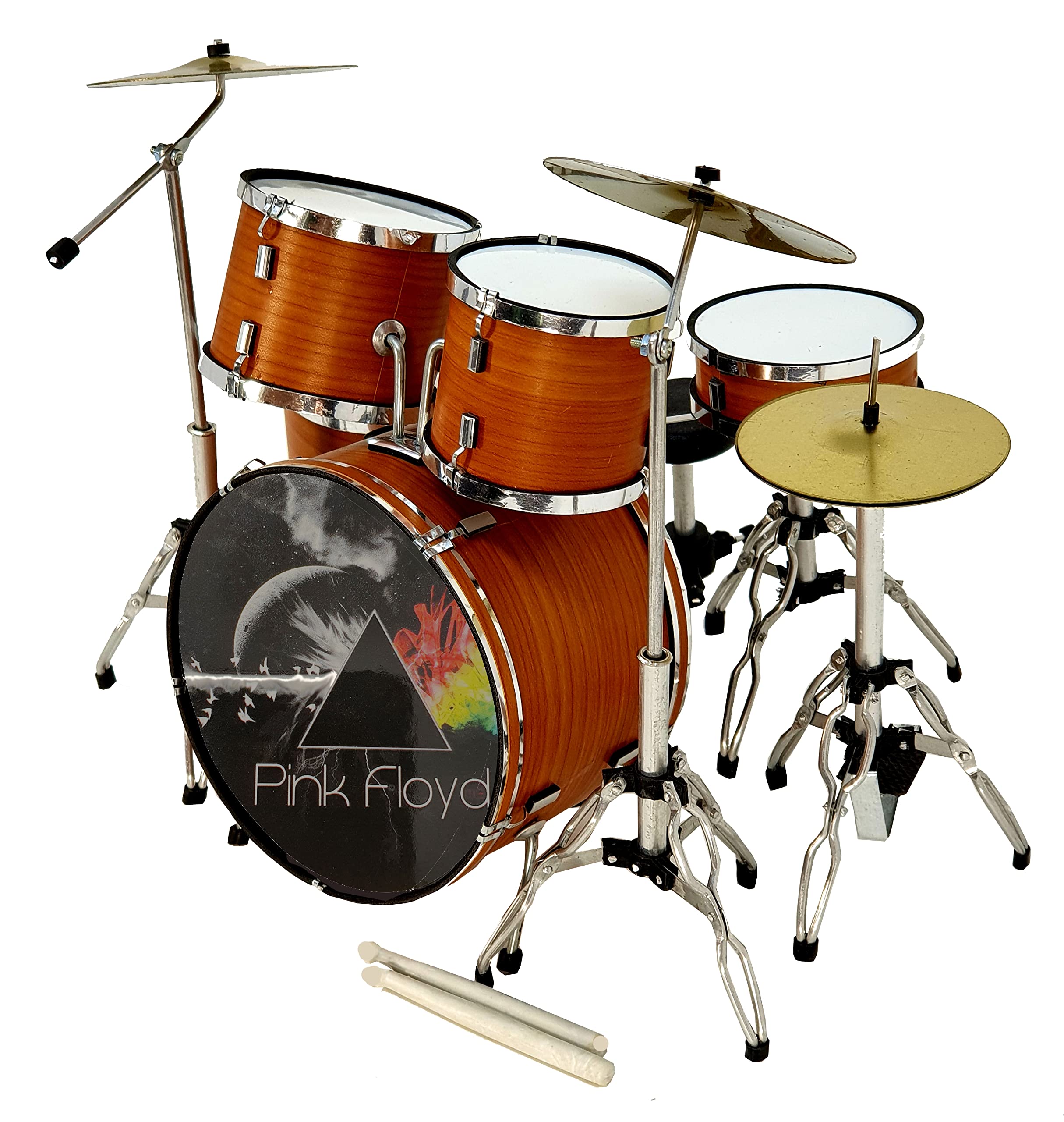 MINIATURA BATERÍA ACUSTICA NOGAL SATINADO MDR-0107 REGALO MUSICAL ROCKMUSIC