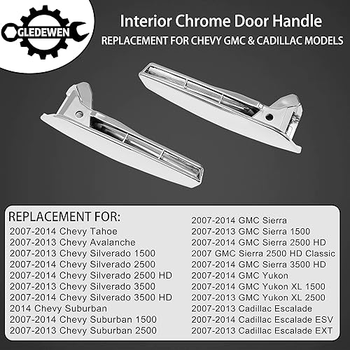 Vista 8 de Gledewen Juego de manijas de puerta exteriores, compatible con Silverado Suburban Tahoe 2014-2021, Sierra Yukon, parte delantera y trasera exterior
