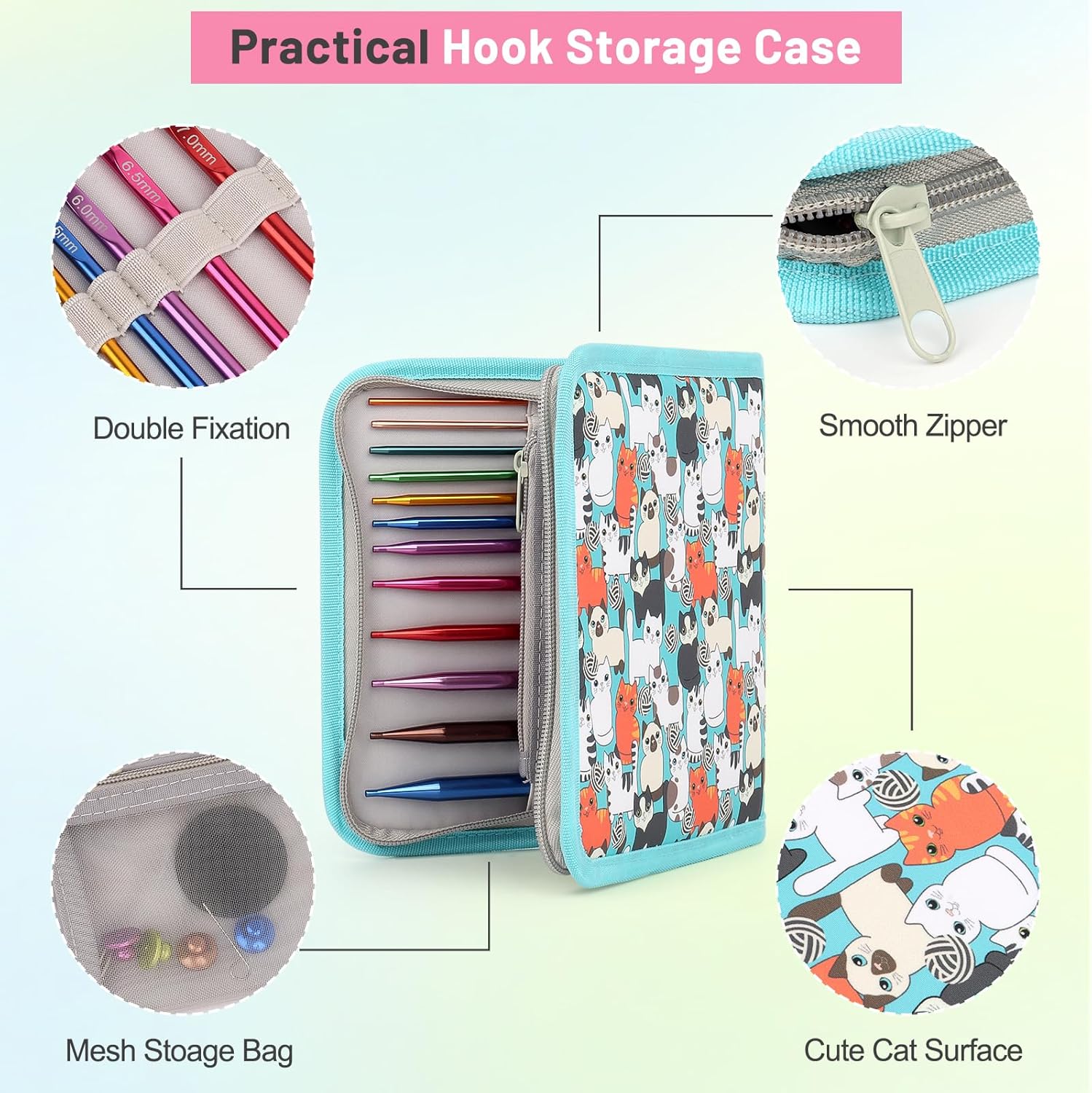 Aeelike Interchangeable Tunisian Crochet Hooks Set, 12 Sizes Colorful Tunisian Crochet Hooks Set with Cables 3.0mm - 10.0mm Smooth Ergonomic Hook for Making Blanket Scarves, Ideal Gift