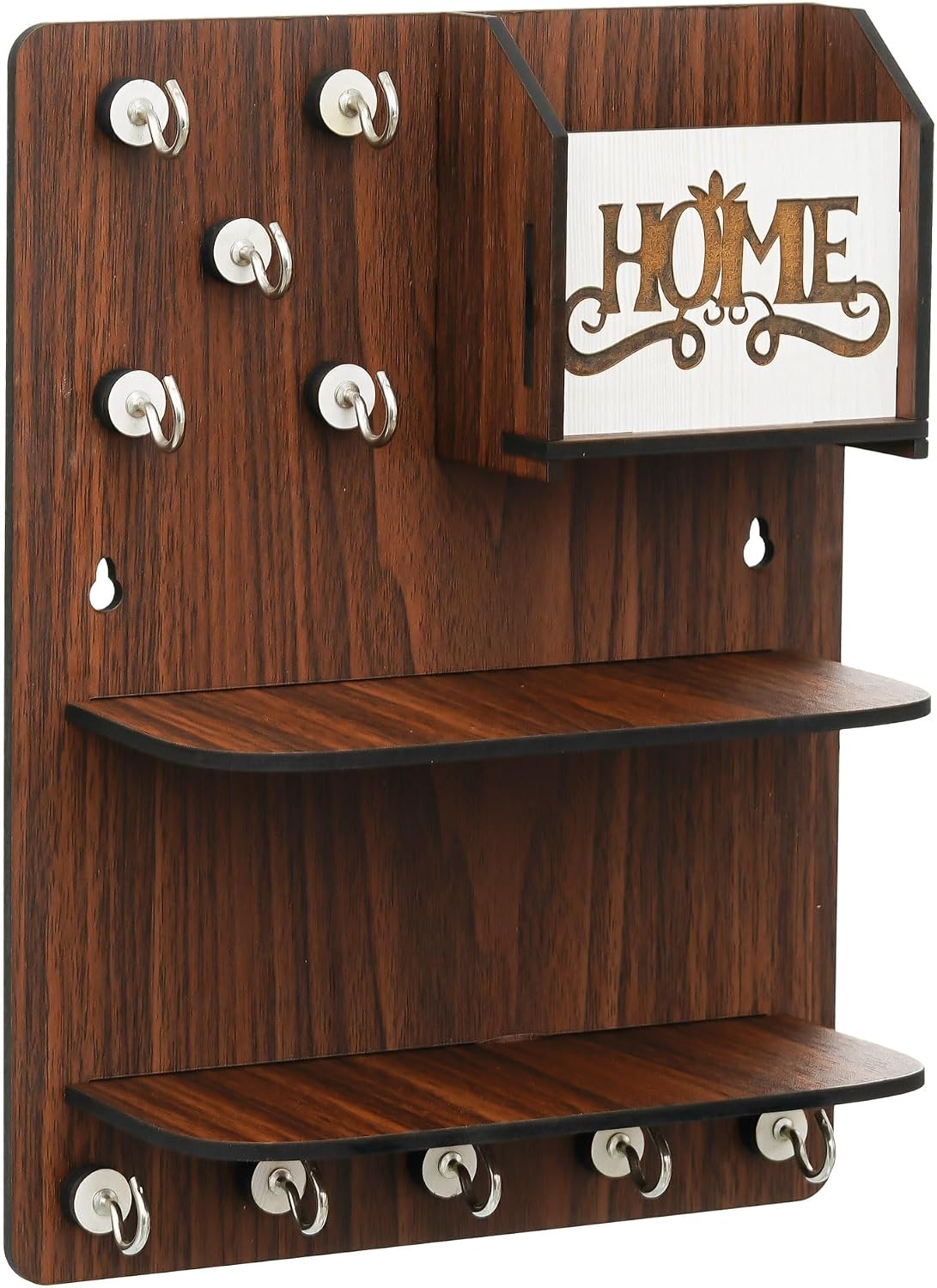 Webelkart Wooden Home Key Chain Hanging Board/Wall Hanging Key Holder for Home/Office Decor, Mobile Stand/Remote Stand Key Holder for Decoration (11.5" Inches)