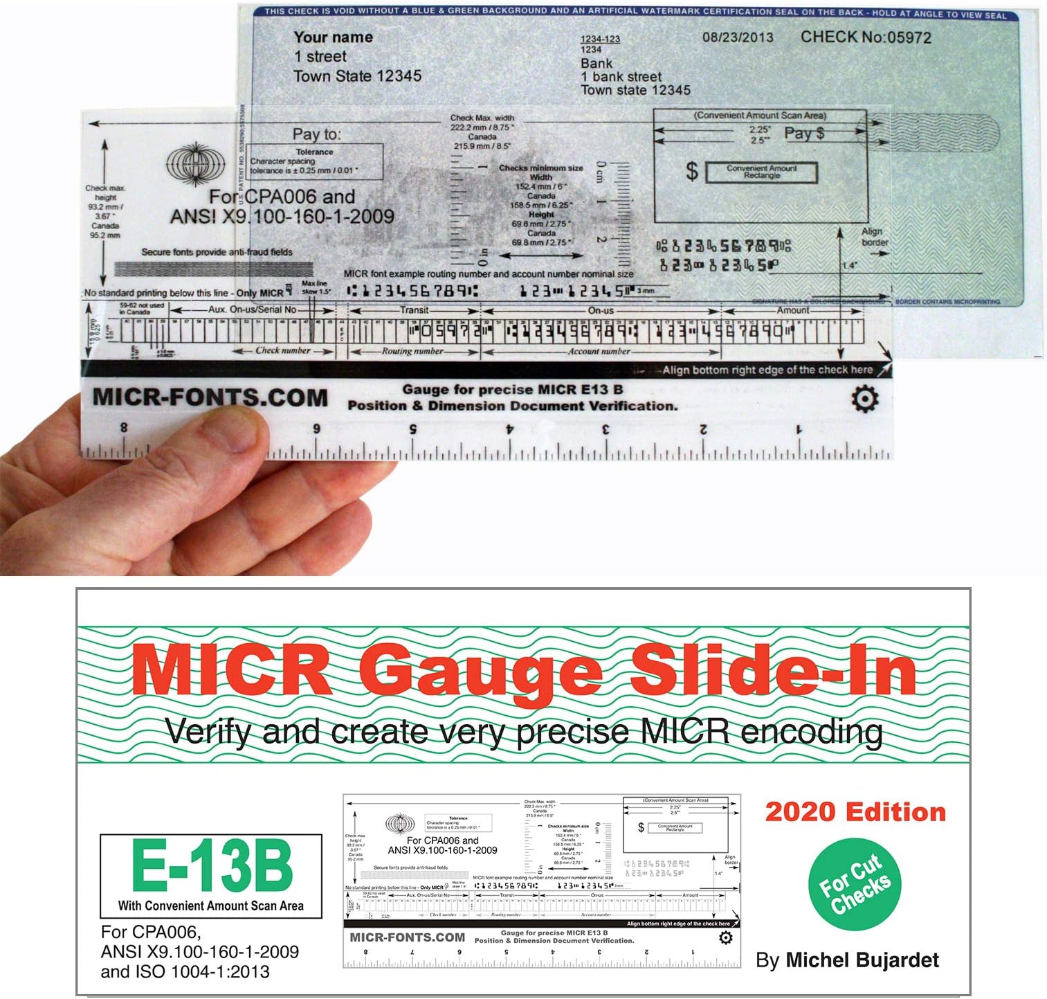 Mounted MICR Gauge for Cut Checks
