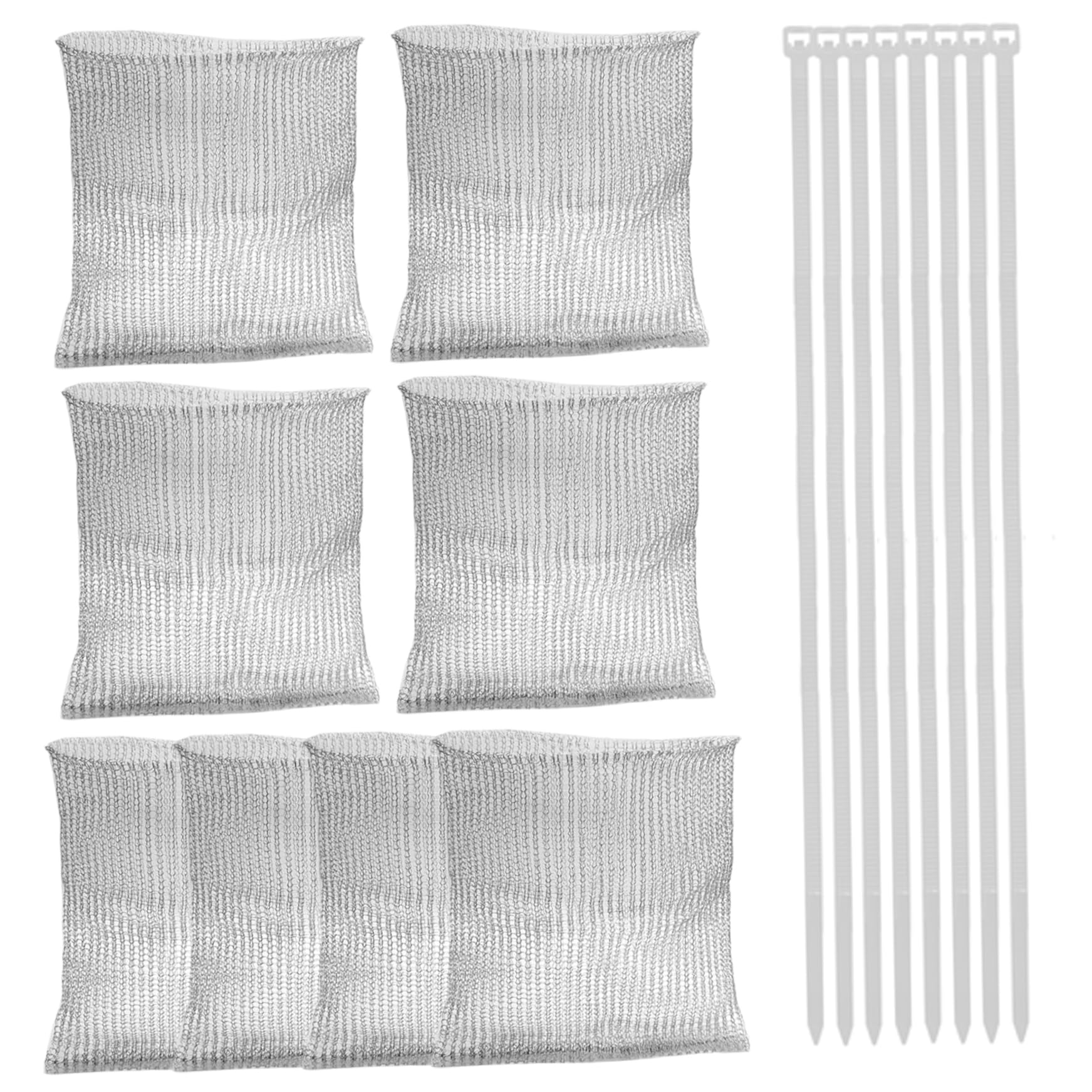Fruit Protection Bags 8Psc, 12x6 inch Stainless Steel Fruit Protection Bag with Ties, Rustproof & PestProof Net Bags