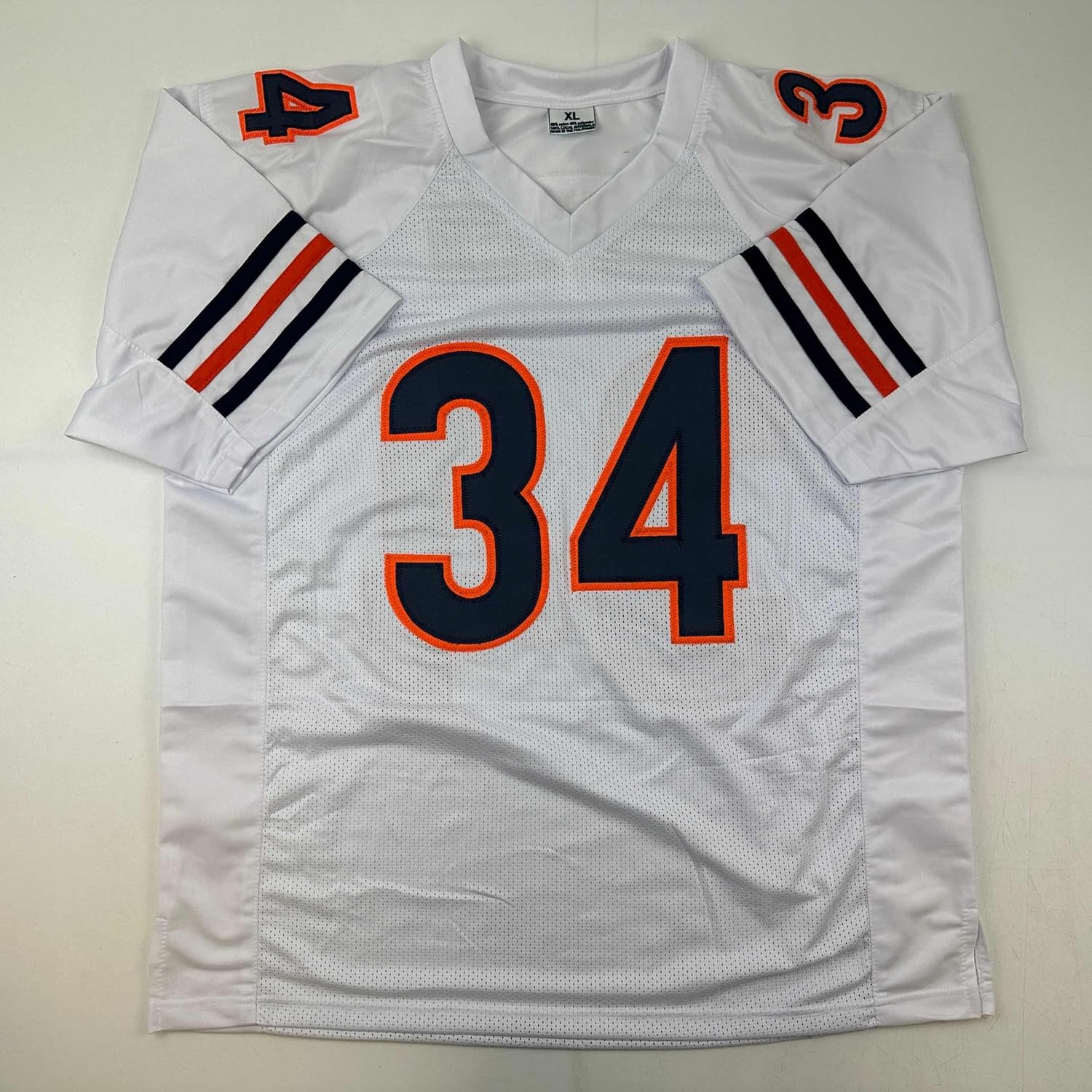 Facsimile Autographed Walter Payton Chicago White Reprint Laser Auto Football Jersey Size Men's XL