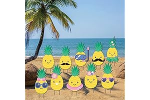 10PCS Premium Tropical Pineapple Yard Sign Decorations Outdoor