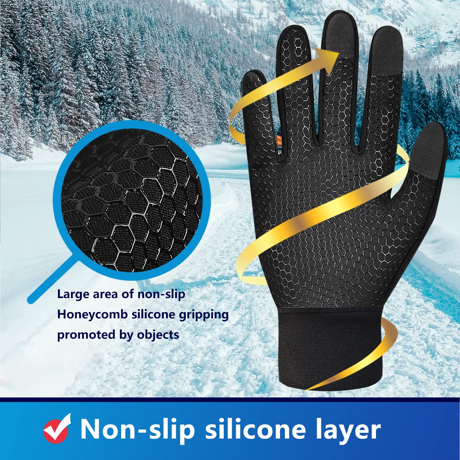 2XK-NOV 1 paio di guanti caldi antivento e impermeabili con protezione per le dita, guanti touchscreen, senza dita, adatti per corsa, ciclismo, guida, pesca, unisex