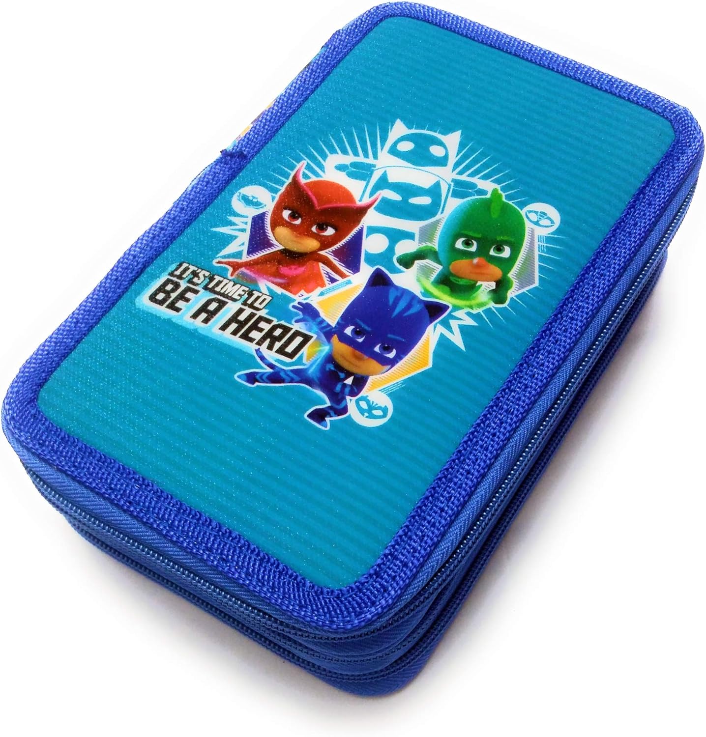 PJ MASKS – Estuche escolar 3 cremallera Original Super pigiamini – Completo de 43 piezas