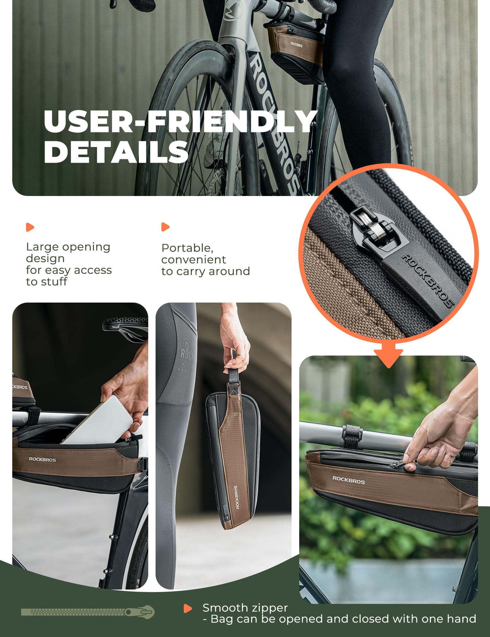 Borsa Per Bici ROCKBROS Borsa Per Telaio Per Tubo Superiore - Foto 12